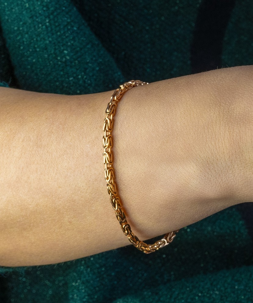 Auksinė apyrankė "Royal python" 3.4mm - Auksinės apyrankės - Goldinga