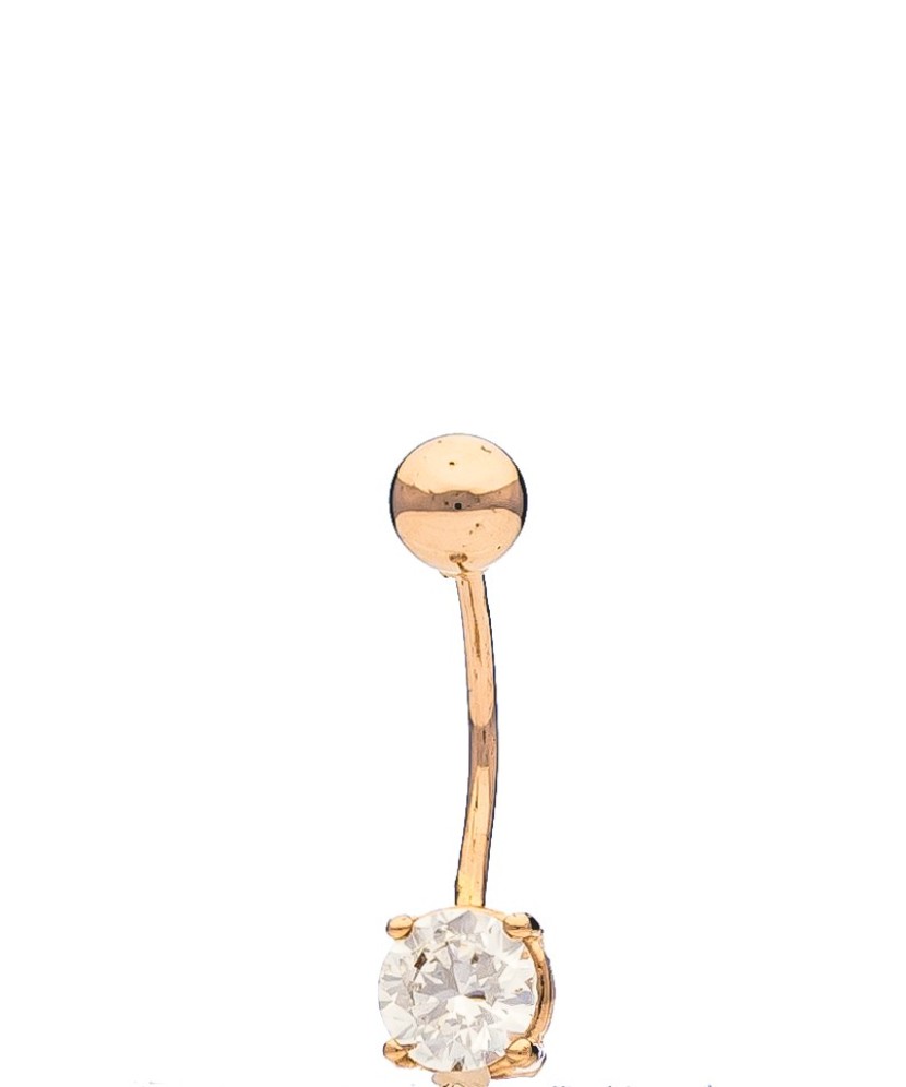 Auksinis auskaras į bamba su cirkoniu - Auskarai į bambą ir nosį - Goldinga