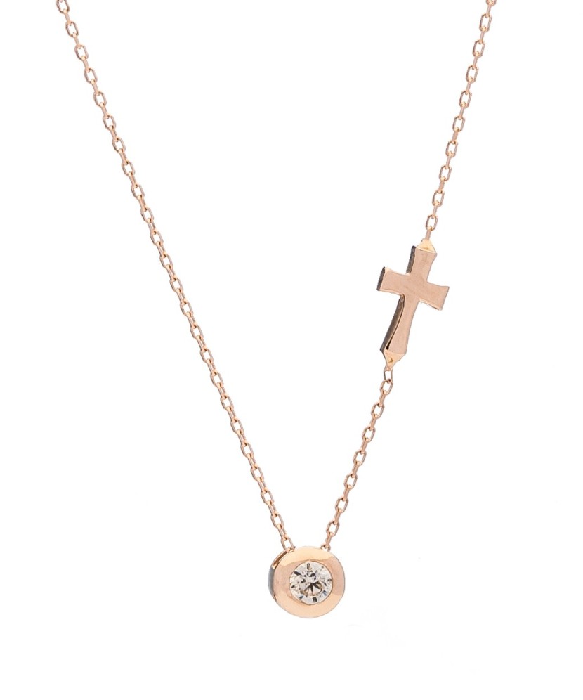 Auksinė grandinėlė su cirkonio pakabuku - Auksinės grandinėlės su pakabukais - Goldinga