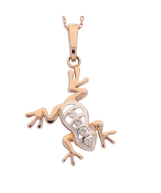 Auksinis pakabukas su cirkoniais "varlytė" - Auksiniai pakabukai - Goldinga