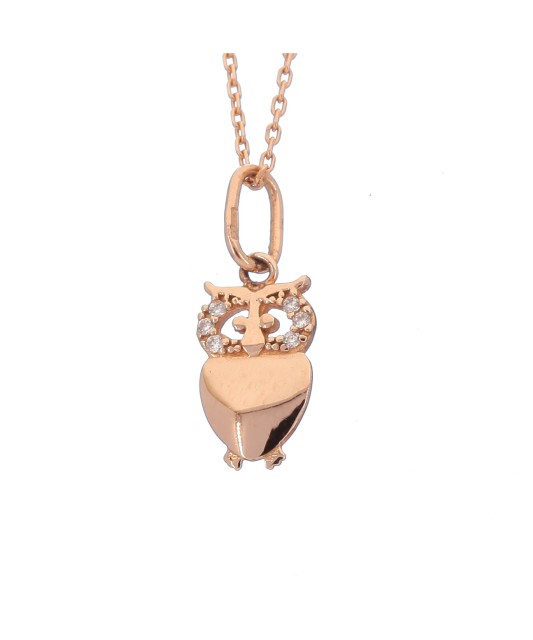 Auksinis pakabukas su cirkoniais "pelėda" - Auksiniai pakabukai - Goldinga