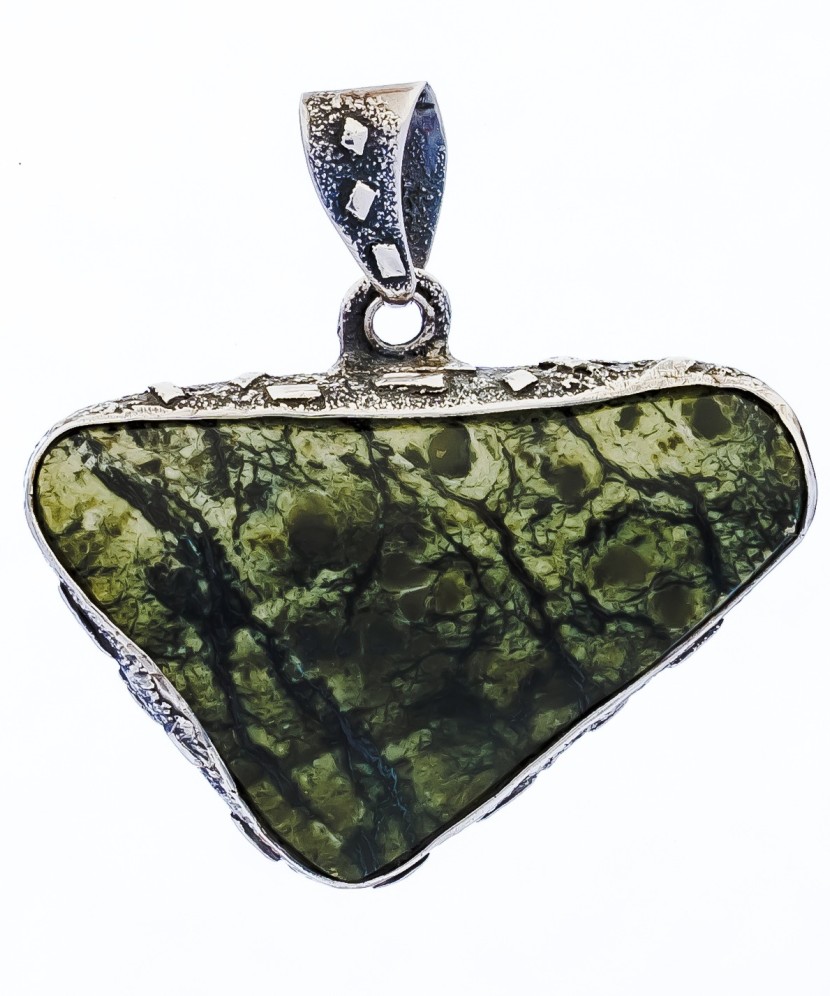 Sidabrinis pakabukas su serpentinu - Sidabriniai pakabukai - Goldinga