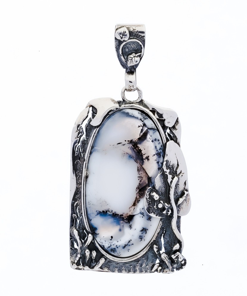 Sidabrinis pakabukas su agatu - Sidabriniai pakabukai - Goldinga