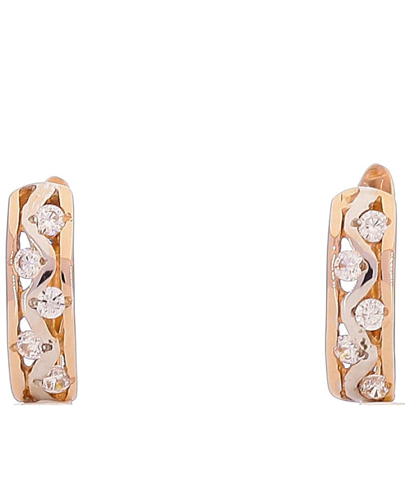 Auksiniai auskarai su cirkoniais - Auksiniai auskarai - Goldinga