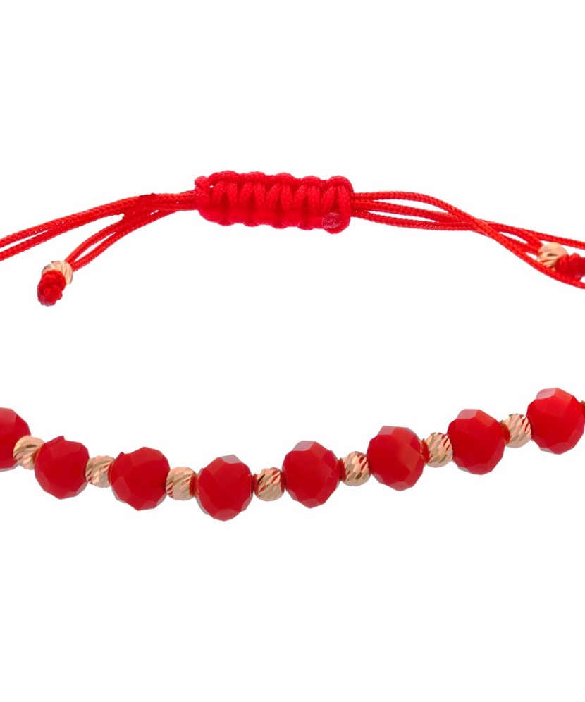 Raudono siūlo apyrankė su auksu - Siūlų apyrankės su auksu - Goldinga