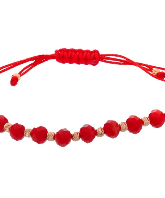 Raudono siūlo apyrankė su auksu - Siūlų apyrankės su auksu - Goldinga