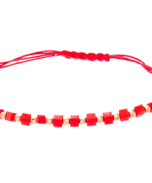 Raudono siūlo apyrankė su auksu - Siūlų apyrankės su auksu - Goldinga