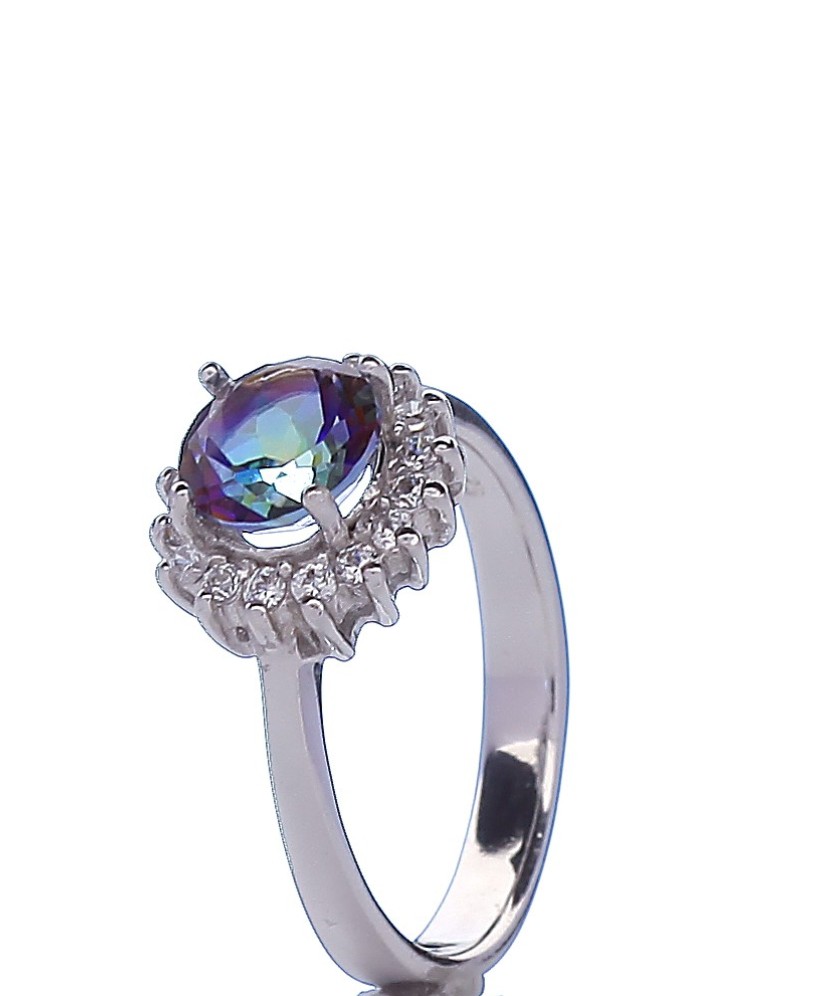 Sidabrinis žiedas su Mystic akmeniu - Sidabriniai žiedai - Goldinga