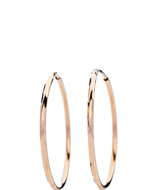 Auksiniai graviruoti auskarai rinkutės 30mm - Auksiniai auskarai - Goldinga