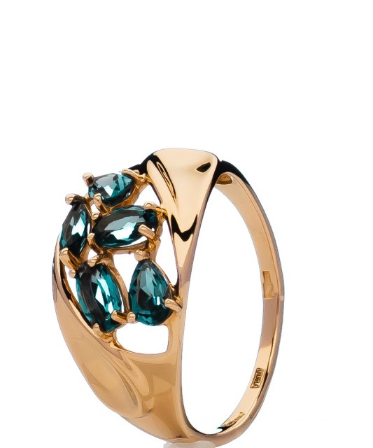 Auksinis žiedas su London topazais - Auksiniai žiedai - Goldinga