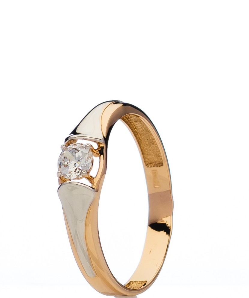 Auksinis žiedas su cirkoniu - Auksiniai žiedai - Goldinga