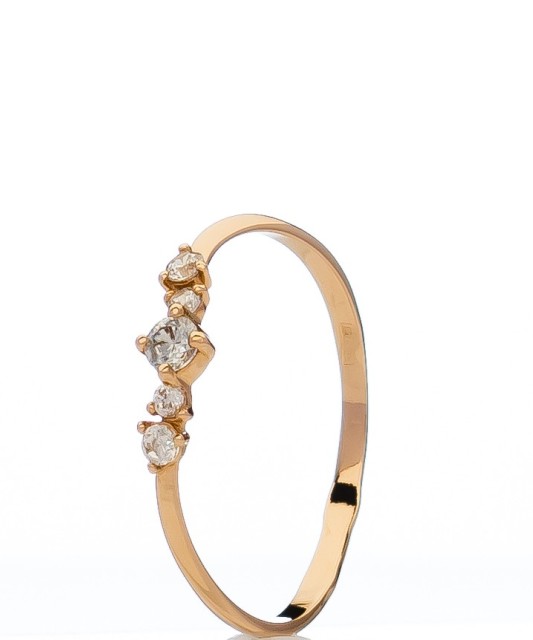 Auksinis žiedas su cirkoniais - Auksiniai žiedai - Goldinga
