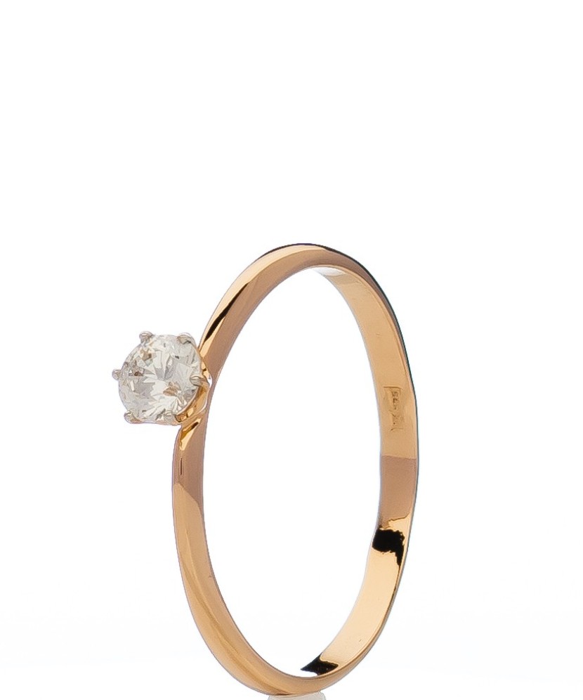 Auksinis žiedas su cirkoniu - Auksiniai žiedai - Goldinga