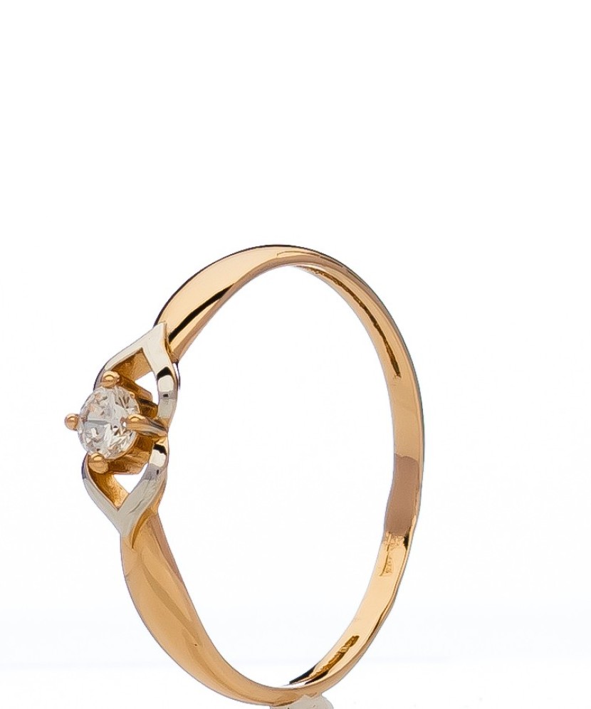 Auksinis žiedas su cirkoniu - Auksiniai žiedai - Goldinga