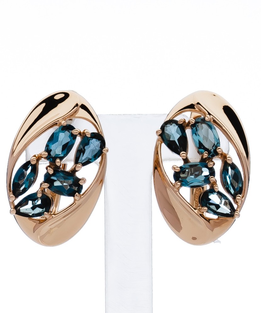 Auksiniai auskarai su topazais - Auksiniai auskarai - Goldinga