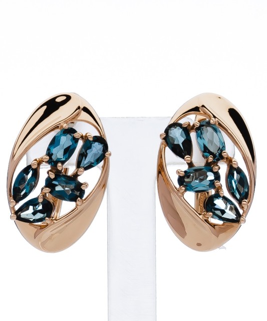 Auksiniai auskarai su topazais - Auksiniai auskarai - Goldinga