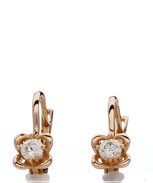 Auksiniai auskarai su cirkoniu - Auksiniai auskarai - Goldinga