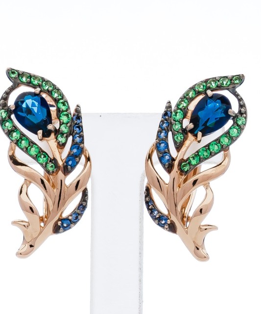 Auksiniai auskarai su cirkoniais - Auksiniai auskarai - Goldinga