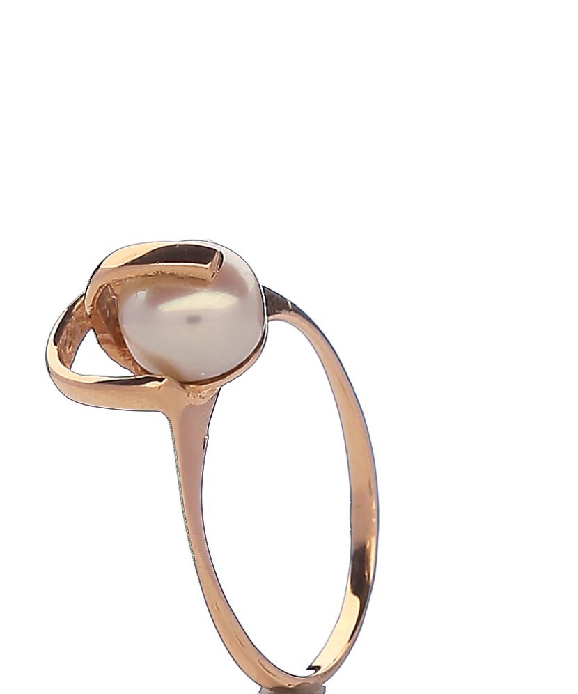 Auksinis žiedas su sint. perlu - Auksiniai žiedai - Goldinga