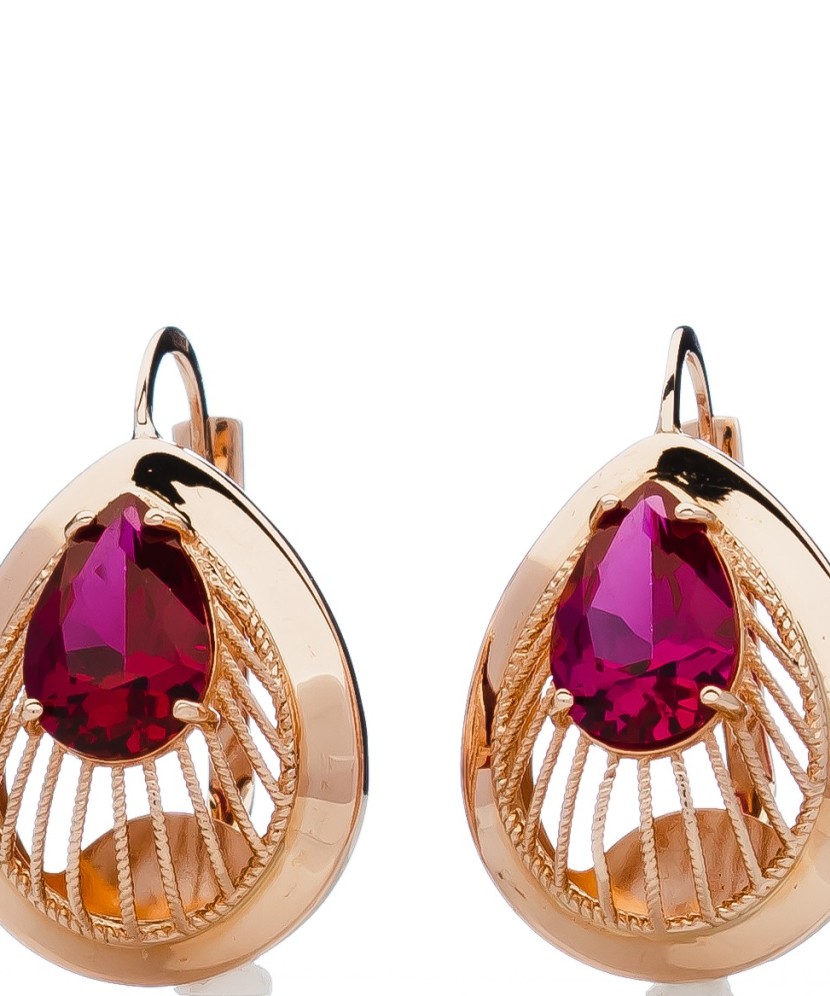 Auksiniai auskarai su cirkoniu - Auksiniai auskarai - Goldinga