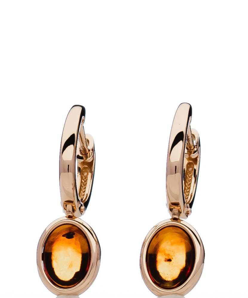 Auksiniai auskarai su gintaru - Auksiniai auskarai - Goldinga