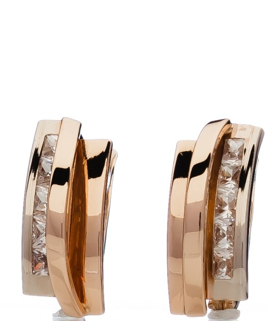 Auksiniai auskarai su cirkoniais - Auksiniai auskarai - Goldinga