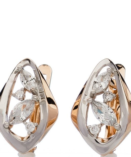 Auksiniai auskarai su cirkoniais - Auksiniai auskarai - Goldinga