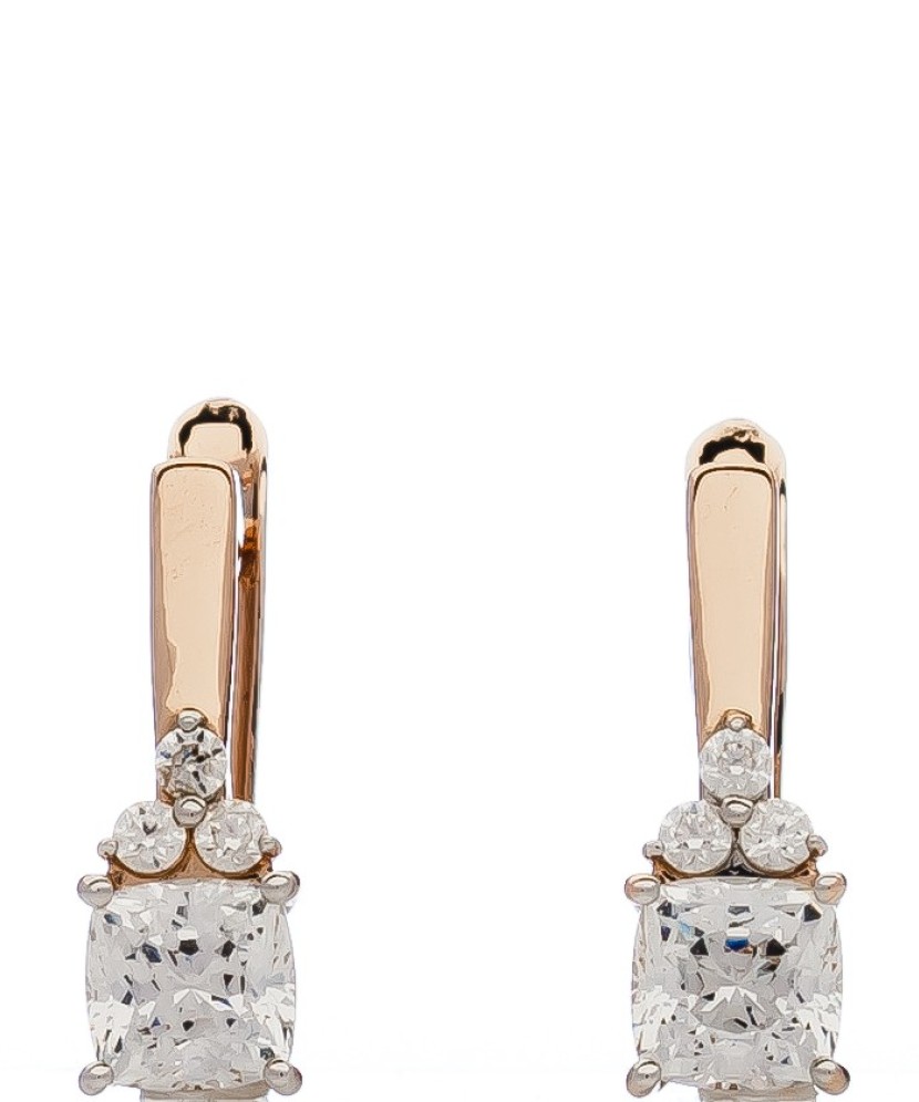 Auksiniai auskarai su kristalais - Auksiniai auskarai - Goldinga