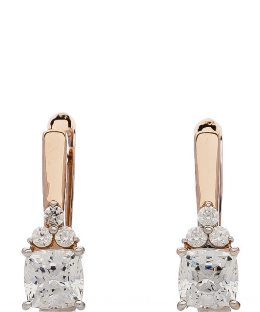 Auksiniai auskarai su kristalais - Auksiniai auskarai - Goldinga