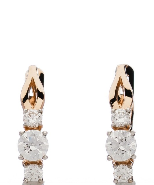 Auksiniai auskarai su cirkoniais - Auksiniai auskarai - Goldinga