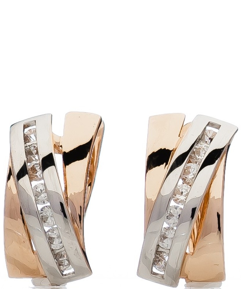 Auksiniai auskarai su cirkoniais - Auksiniai auskarai - Goldinga