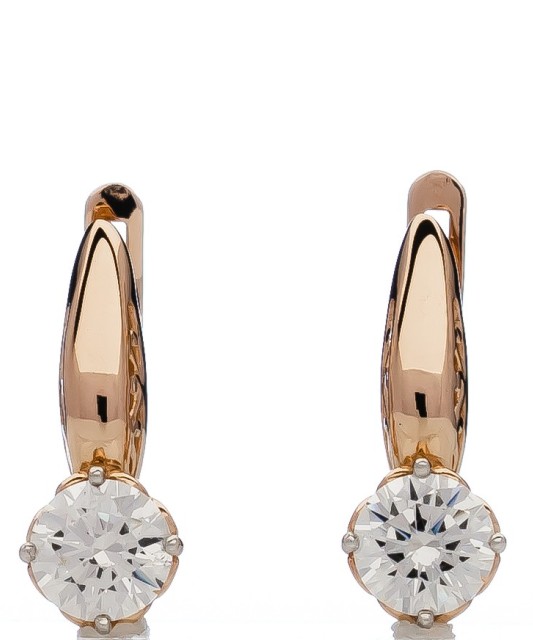 Auksiniai auskarai su kristalu - Auksiniai auskarai - Goldinga