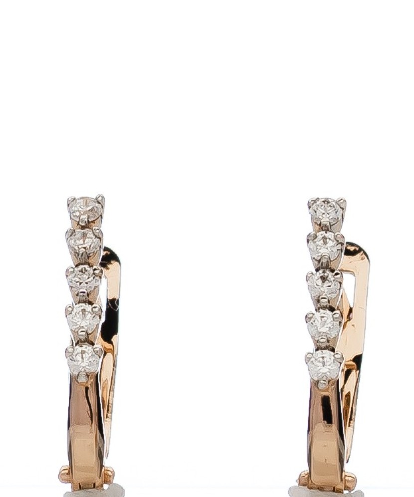 Auksiniai auskarai su kristalais - Auksiniai auskarai - Goldinga