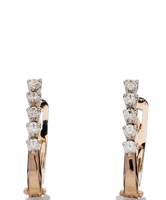 Auksiniai auskarai su kristalais - Auksiniai auskarai - Goldinga