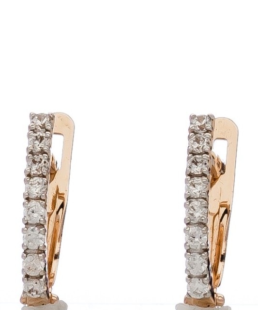 Auksiniai auskarai su cirkoniais - Auksiniai auskarai - Goldinga