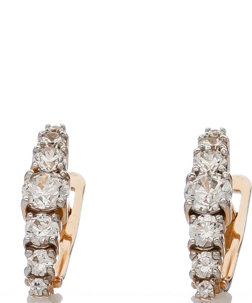 Auksiniai auskarai su kristalais - Auksiniai auskarai - Goldinga