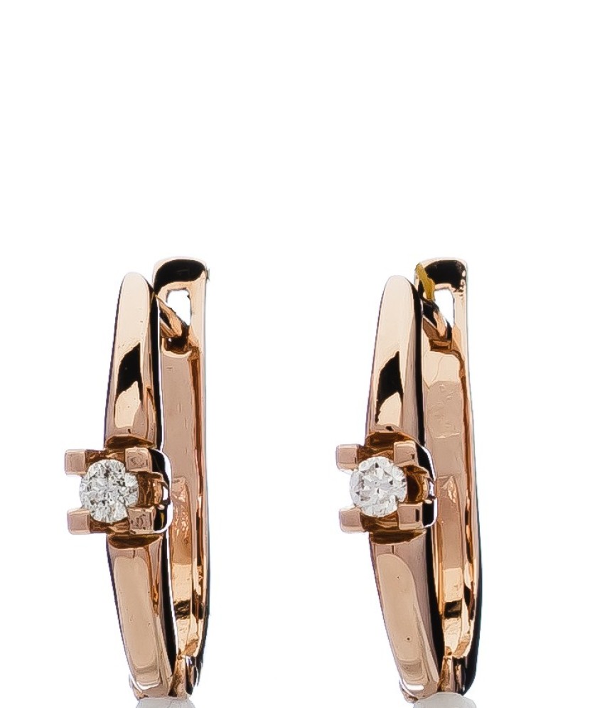 Auksiniai auskarai su briliantais - Auksiniai auskarai - Goldinga