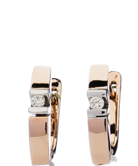 Auksiniai auskarai su briliantu - Auksiniai auskarai - Goldinga