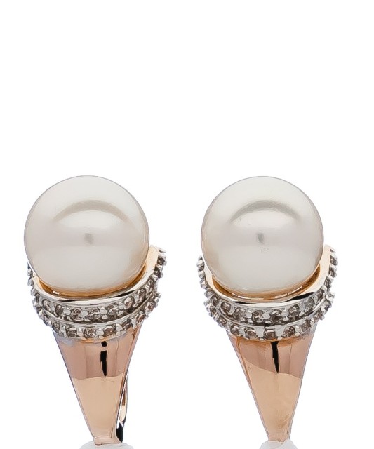 Auksiniai auskarai su perlu - Auskarai su perlais - Goldinga