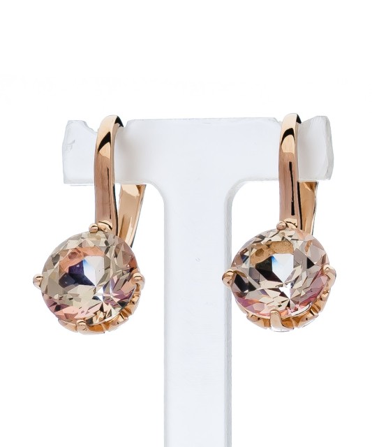 Auksiniai auskarai su kristalu - Auksiniai auskarai - Goldinga