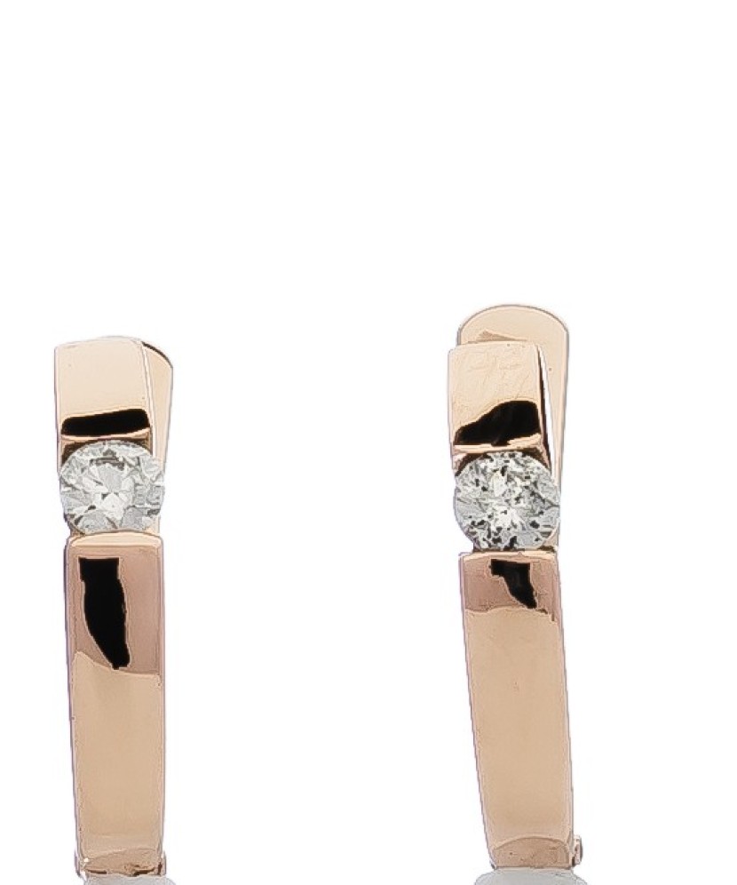 Auksiniai auskarai su briliantu - Auksiniai auskarai - Goldinga