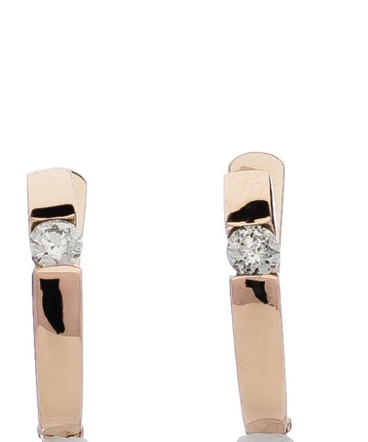 Auksiniai auskarai su briliantu - Auksiniai auskarai - Goldinga