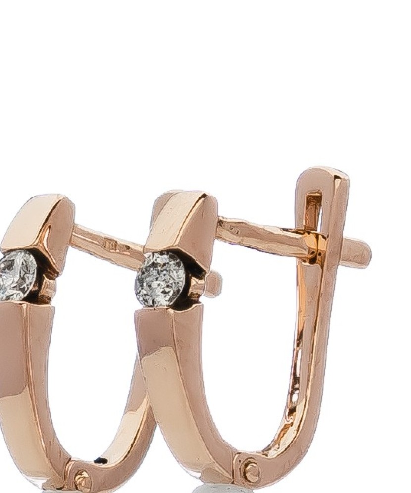 Auksiniai auskarai su briliantu - Auksiniai auskarai - Goldinga