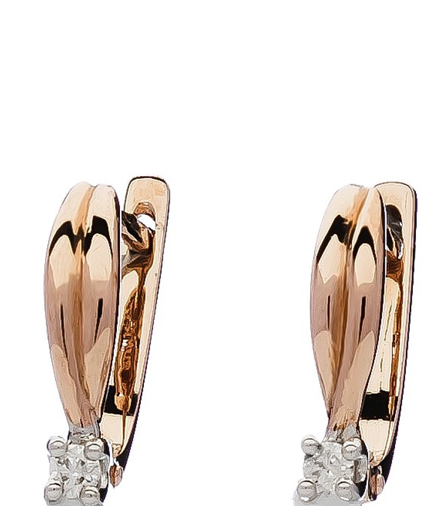 Auksiniai auskarai su briliantu - Auksiniai auskarai - Goldinga