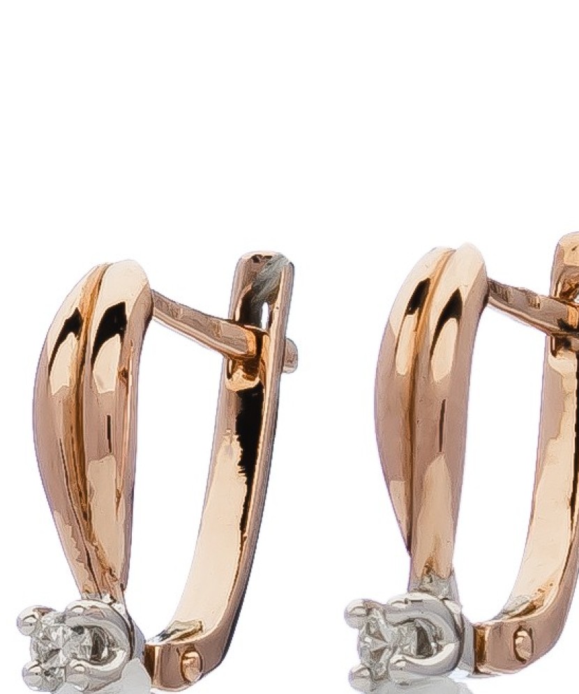 Auksiniai auskarai su briliantu - Auksiniai auskarai - Goldinga