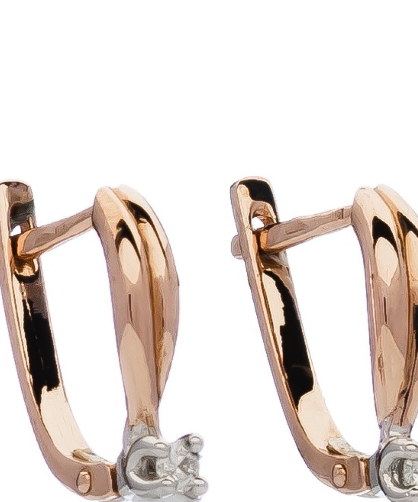 Auksiniai auskarai su briliantu - Auksiniai auskarai - Goldinga