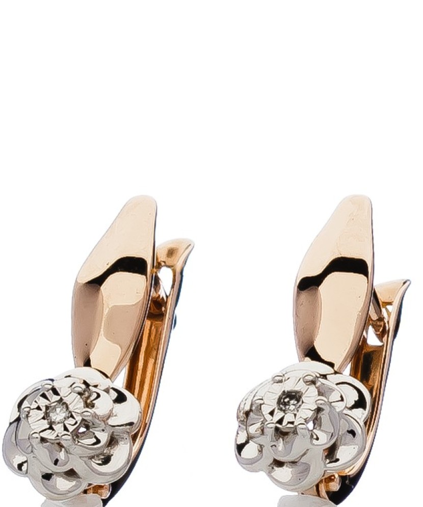 Auksiniai auskarai su deimantu - Auksiniai auskarai - Goldinga