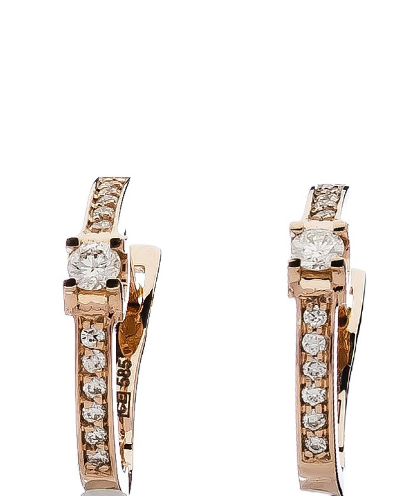 Auksiniai auskarai su briliantais - Auksiniai Auskarai su brangakmeniais - Goldinga