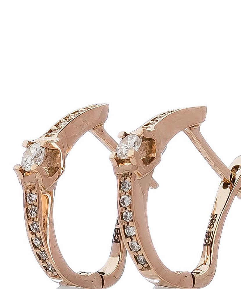 Auksiniai auskarai su briliantais - Auksiniai Auskarai su brangakmeniais - Goldinga