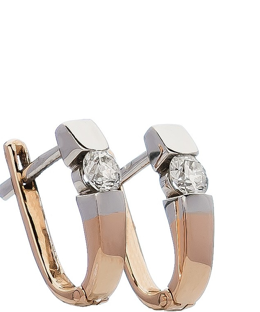 Auksiniai auskarai su briliantu - Auksiniai auskarai - Goldinga